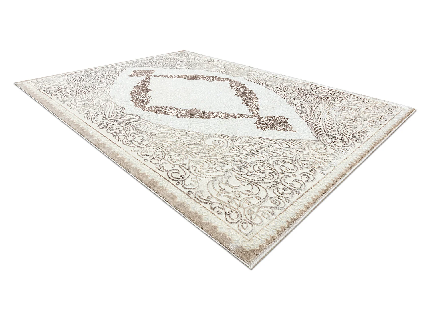 Tapijt CORE 8111 Ornament Vintage - structureel, twee lagen vlies, bei 80x150 cm