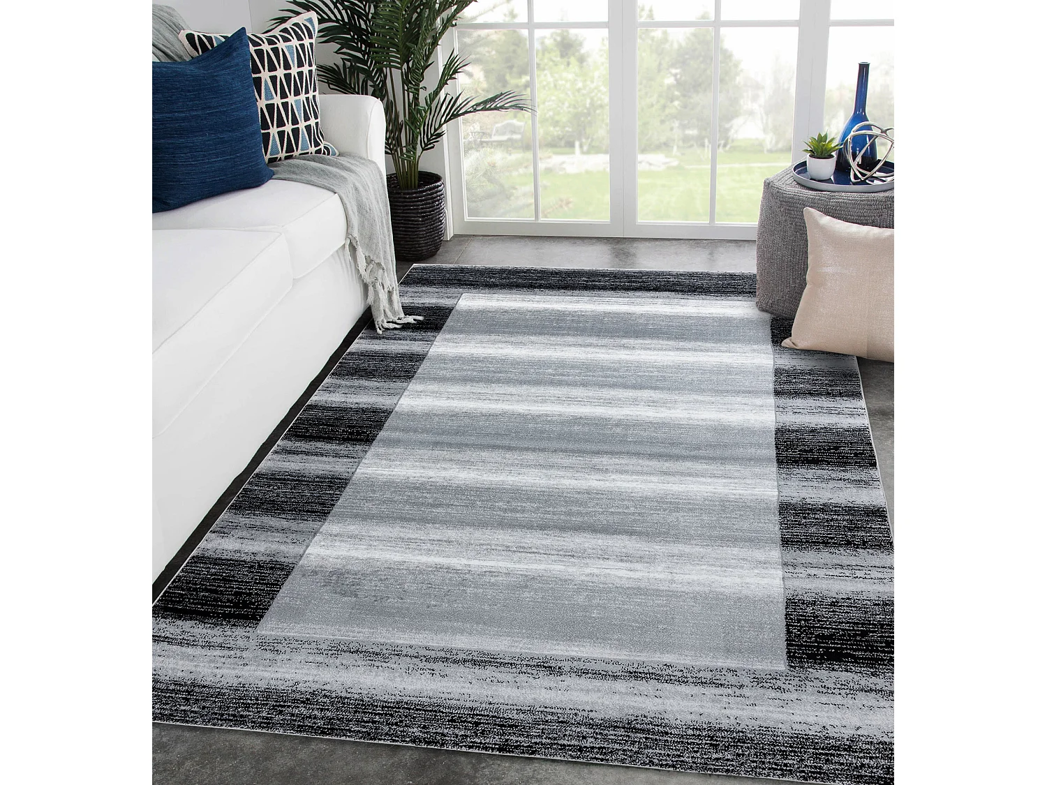 Tapijt ARGENT - W9557 Frame, vintage, lijnen grijs 200x290 cm