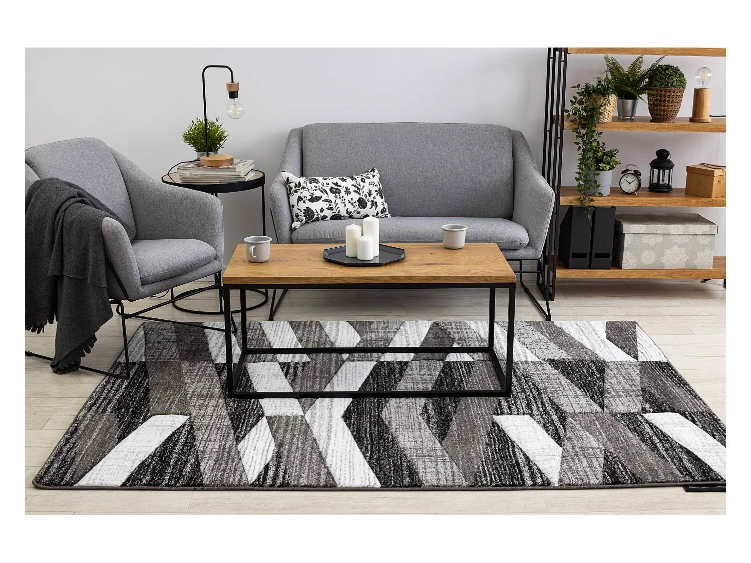 Tapijt ALTER Bax Strepen grijskleuring 120x170 cm