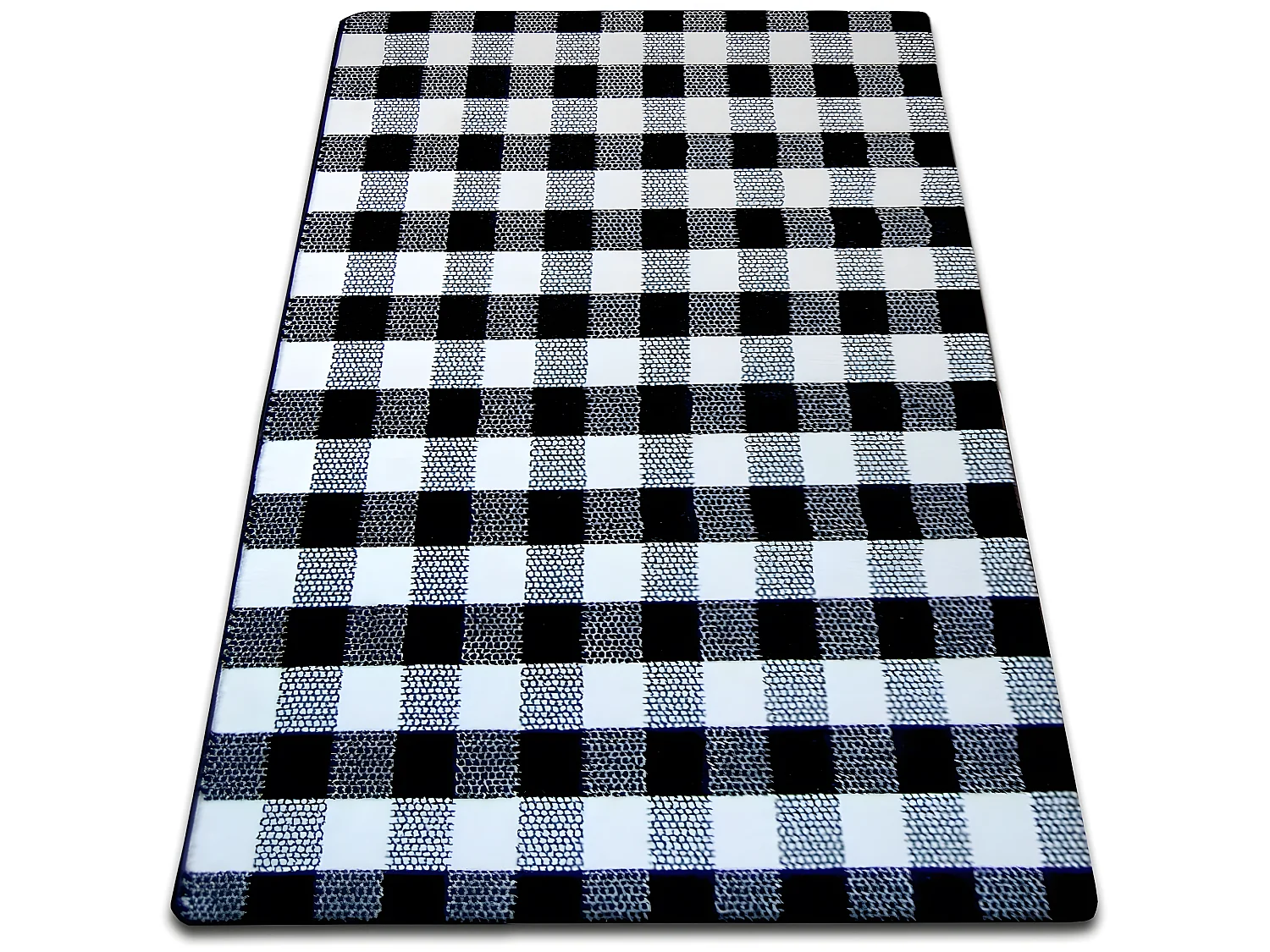 Tapijt SKETCH - F759 room/zwart - Geruite  140x190 cm