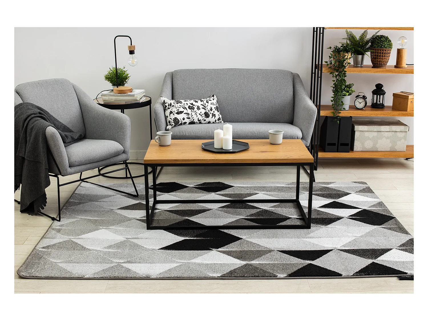 Tapijt INTERO PLATIN 3D Drieho grijskleuring 120x170 cm