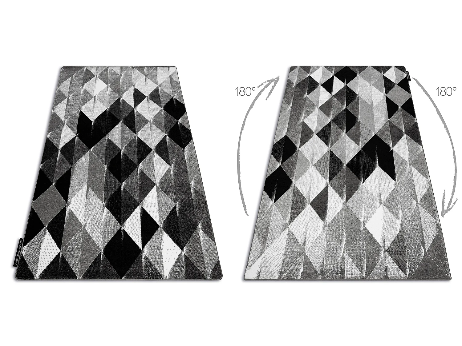 Tapis INTERO PLATIN 3D Triangles gris 120x170 cm