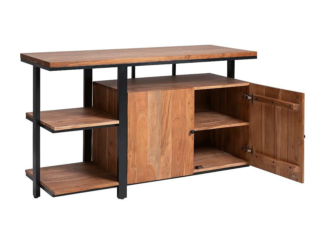 Meuble sous vasque en bois d'acacia et métal Jacob