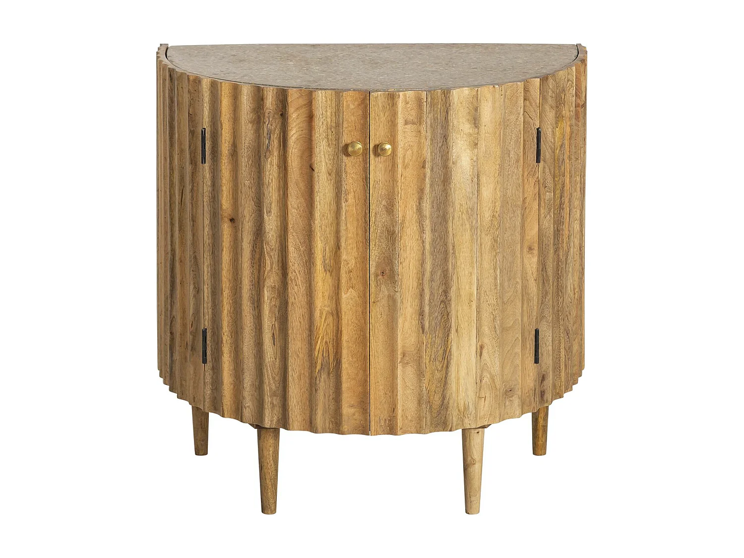 Meuble sous vasque en bois de manguier et terrazzo Bao