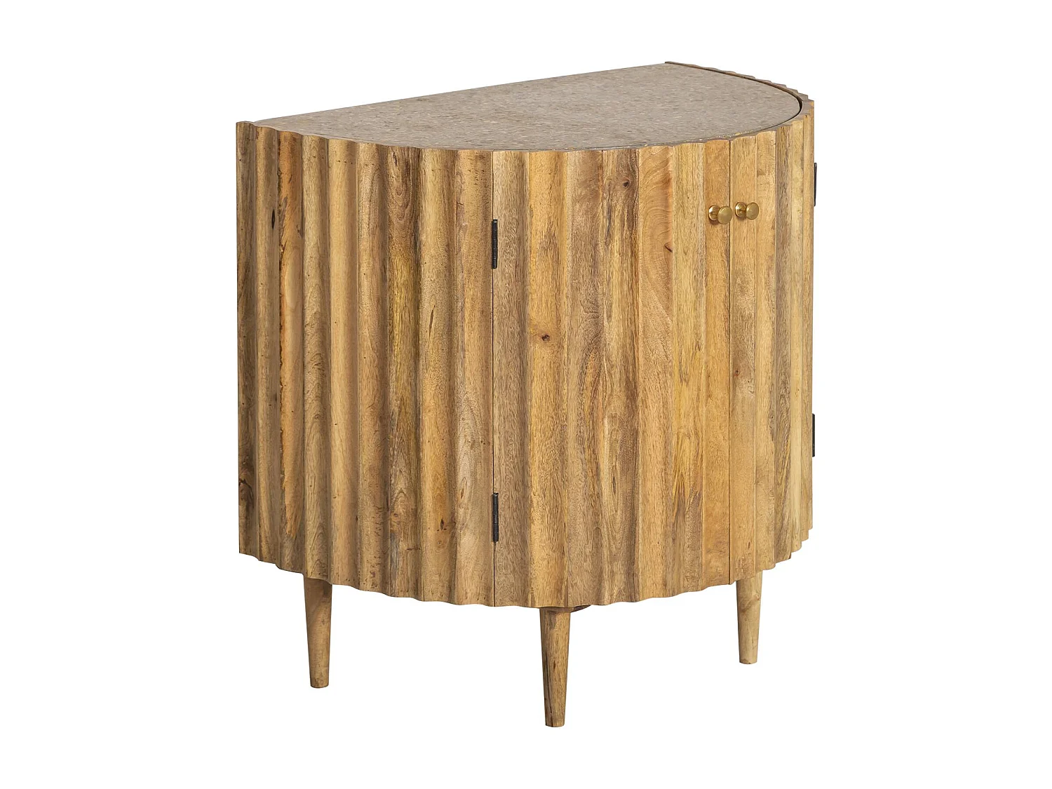 Meuble sous vasque en bois de manguier et terrazzo Bao