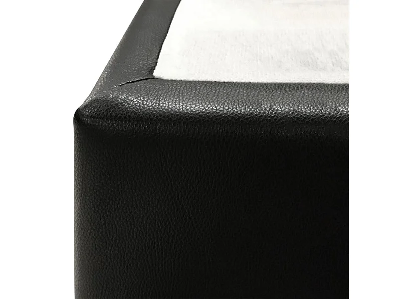 Sommier tapissier 160x200 cm en simili noir et pieds métal - REMIMOS