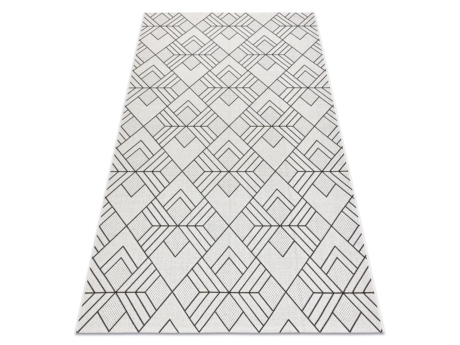 Tapis SIZAL FLAT 48731960 Carrés Losanges, geometrico crème / gris 160x230 cm