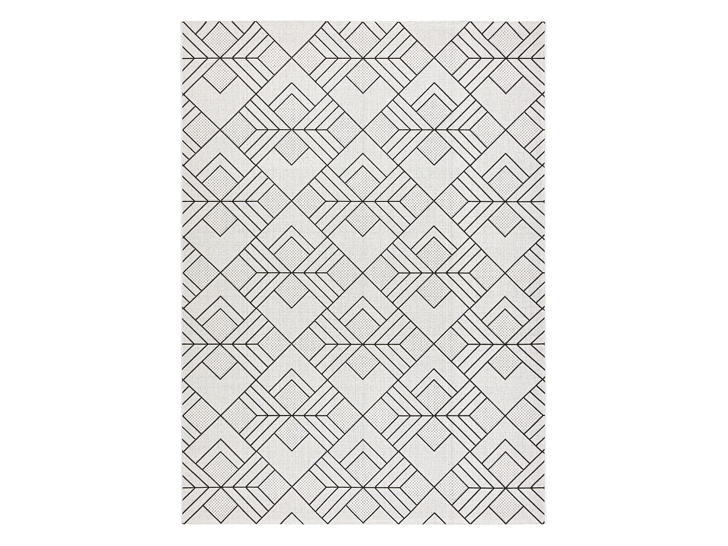Tapis SIZAL FLAT 48731960 Carrés Losanges, geometrico crème / gris 160x230 cm
