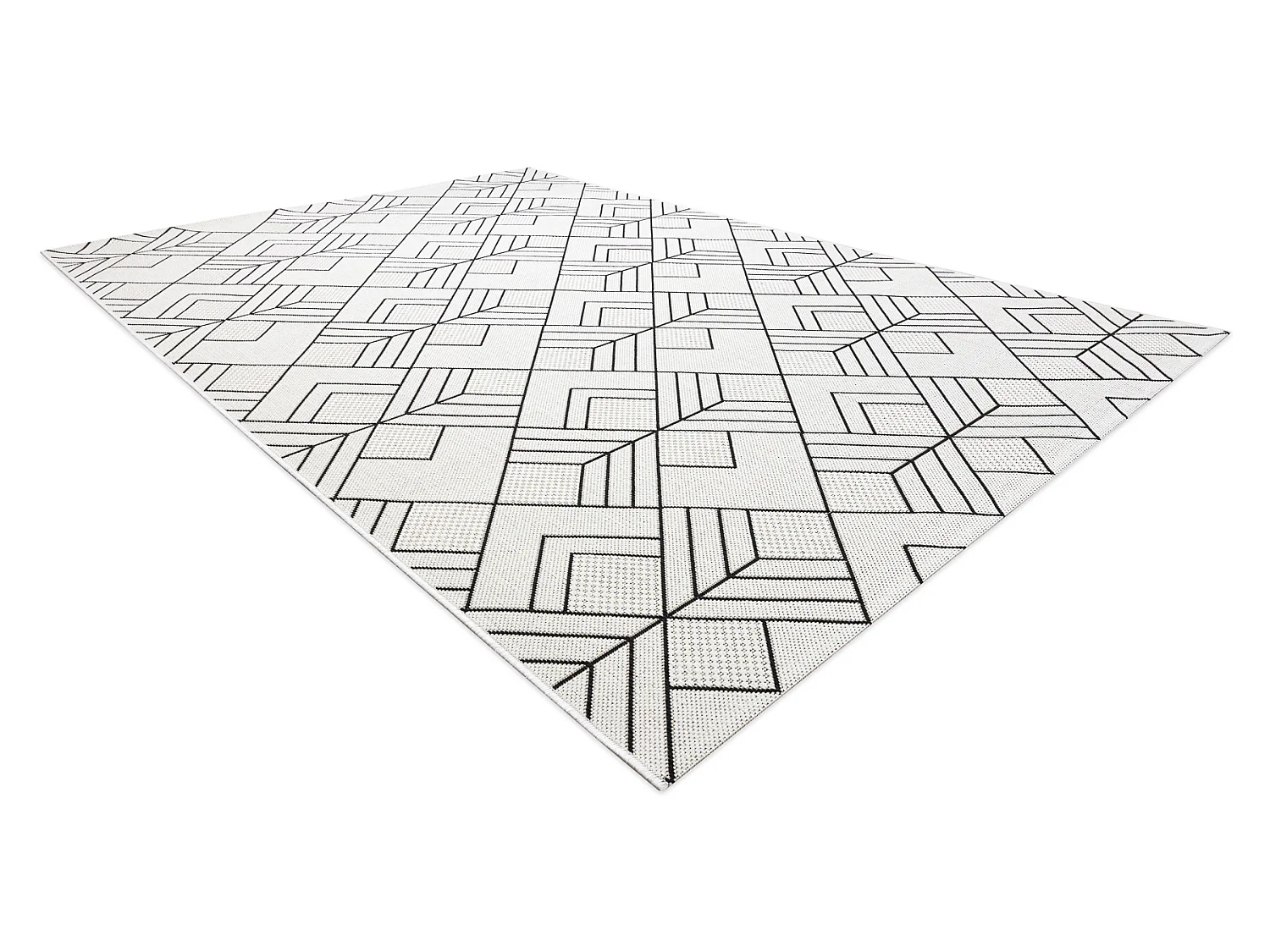 Tapis SIZAL FLAT 48731960 Carrés Losanges, geometrico crème / gris 160x230 cm