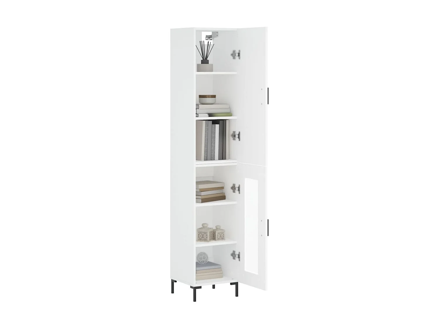 Buffet haut Blanc 34,5x34x180 cm Bois d'ingénierie QWE85119