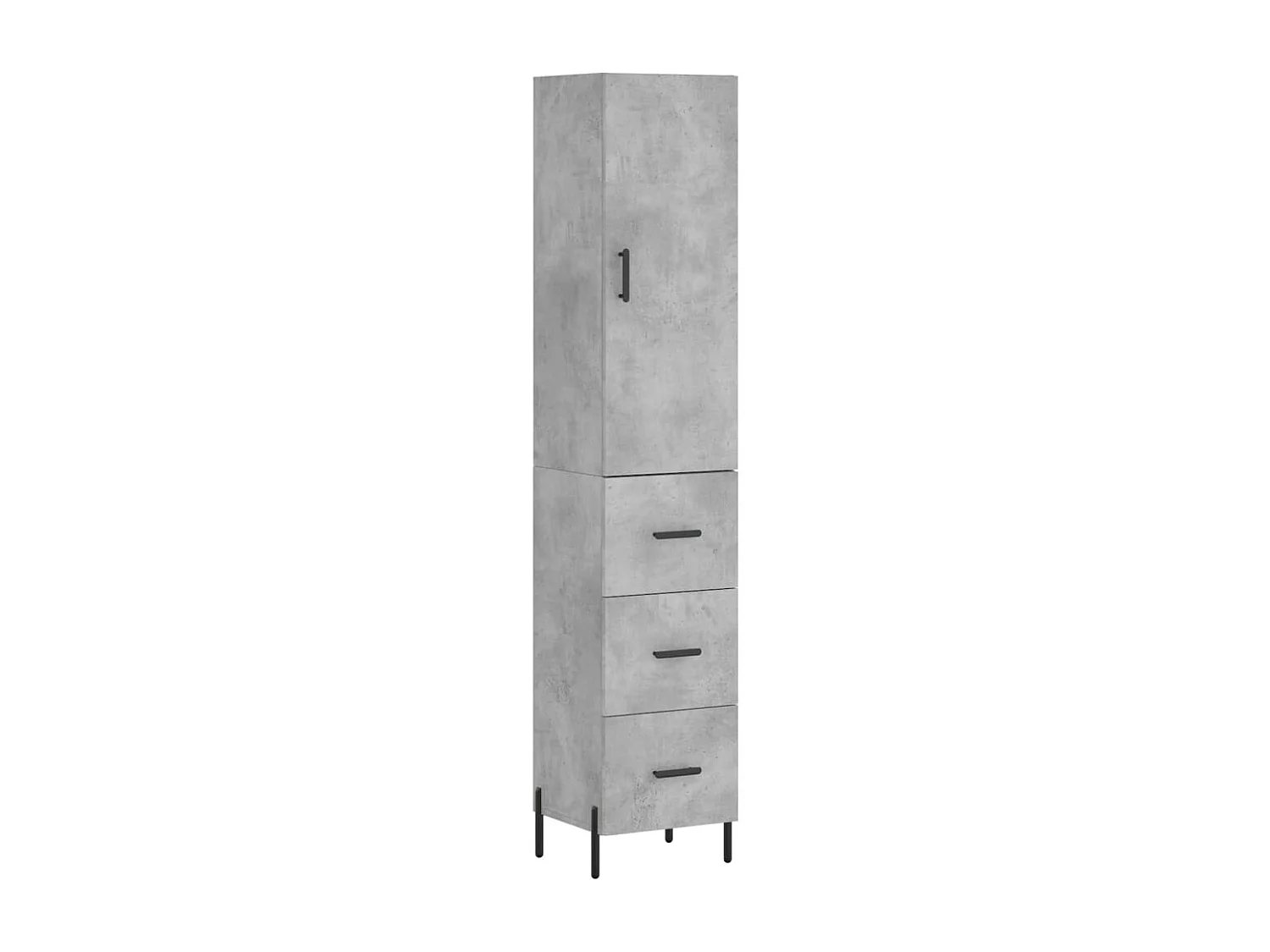 Buffet haut Gris béton 34,5x34x180 cm Bois d'ingénierie QWE20338