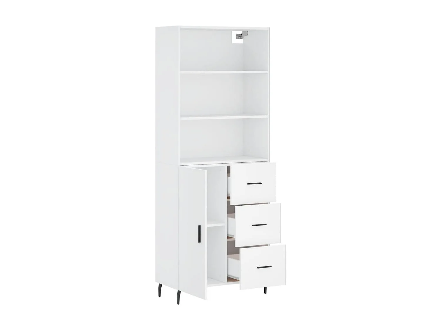 Highboard,Kommode Weiß 69,5x34x180 cm Holzwerkstoff -gkd186429