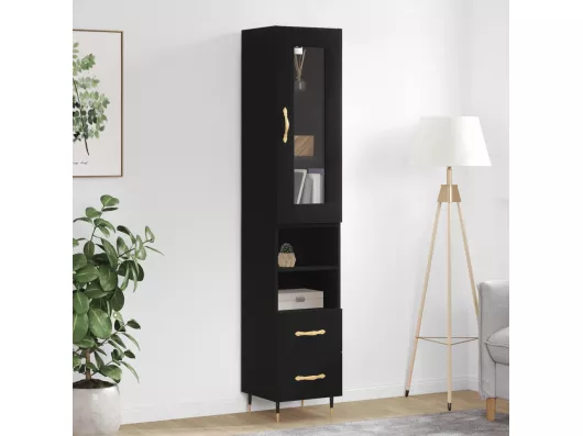 Kauf Unique Highboard,Kommode Schwarz 34,5x34x180 cm Holzwerkstoff -gkd75977