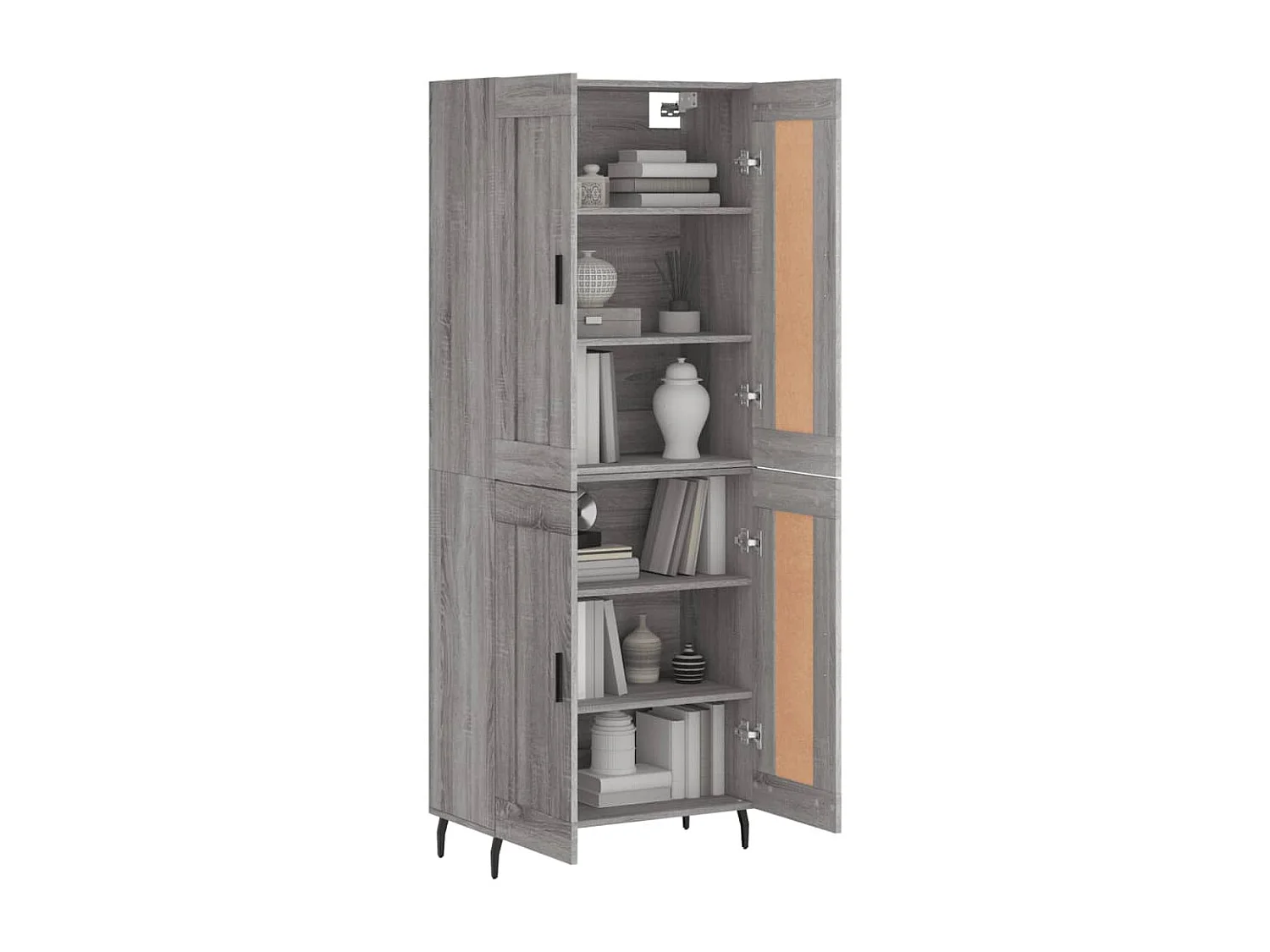 Buffet haut Sonoma gris 69,5x34x180 cm Bois d'ingénierie QWE82363