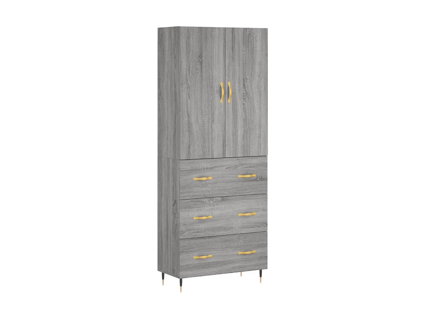 Buffet haut Sonoma gris 69,5x34x180 cm Bois d'ingénierie QWE70257