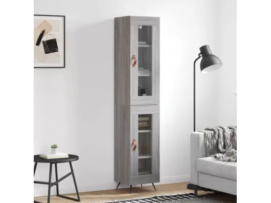 Kauf Unique Highboard,Kommode Grau Sonoma 34,5x34x180 cm Holzwerkstoff -gkd993979