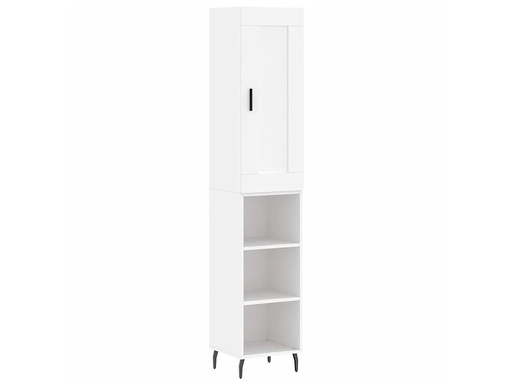 Buffet haut Blanc 34,5x34x180 cm Bois d'ingénierie QWE48044