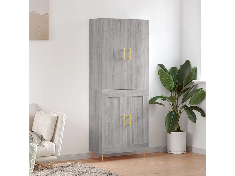 Aparador alto 69,5x34x180 cm derivados de madeira sonoma cinza PT669847