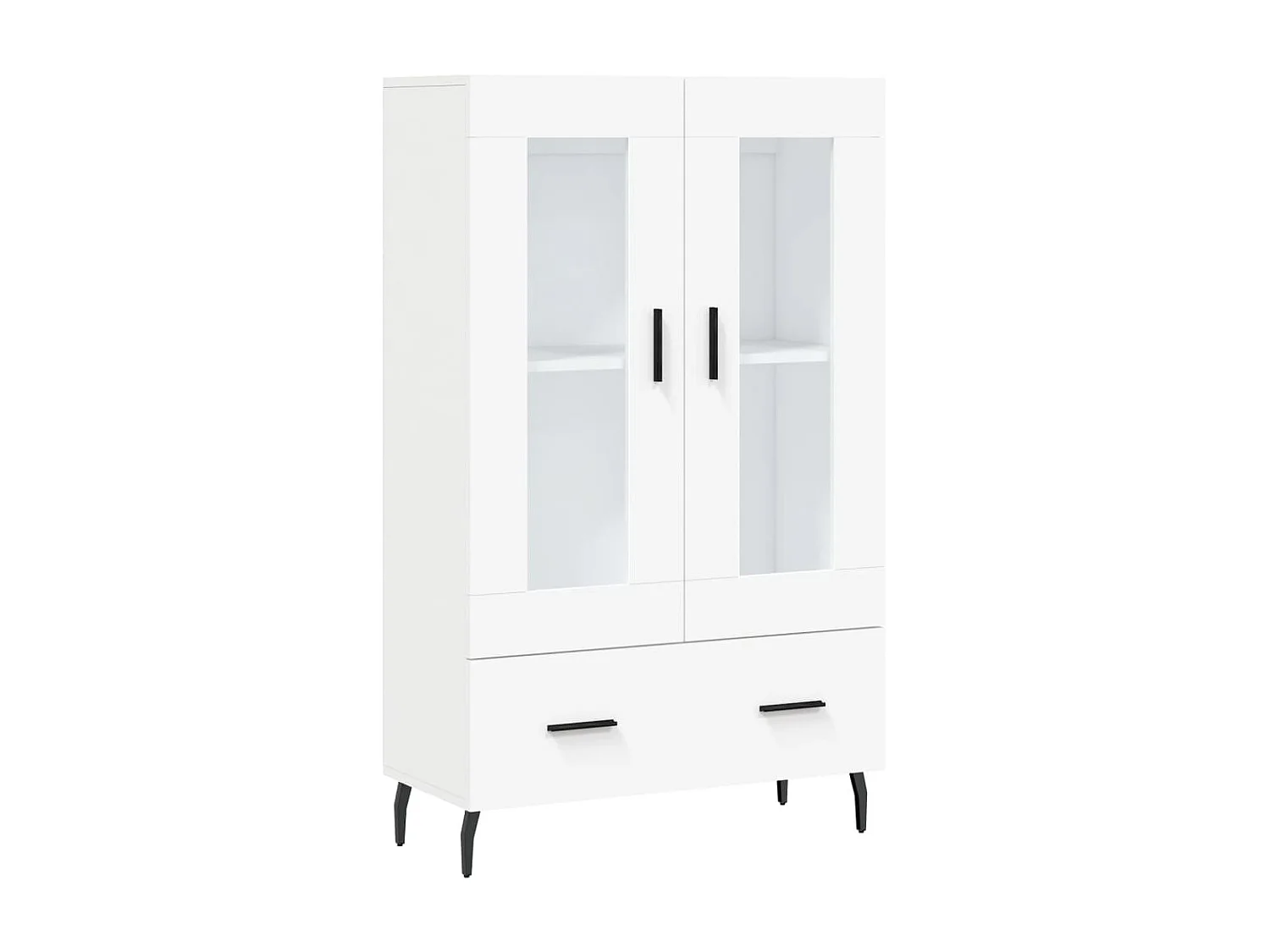 Buffet haut blanc 69,5x31x115 cm bois d'ingénierie QWE26648