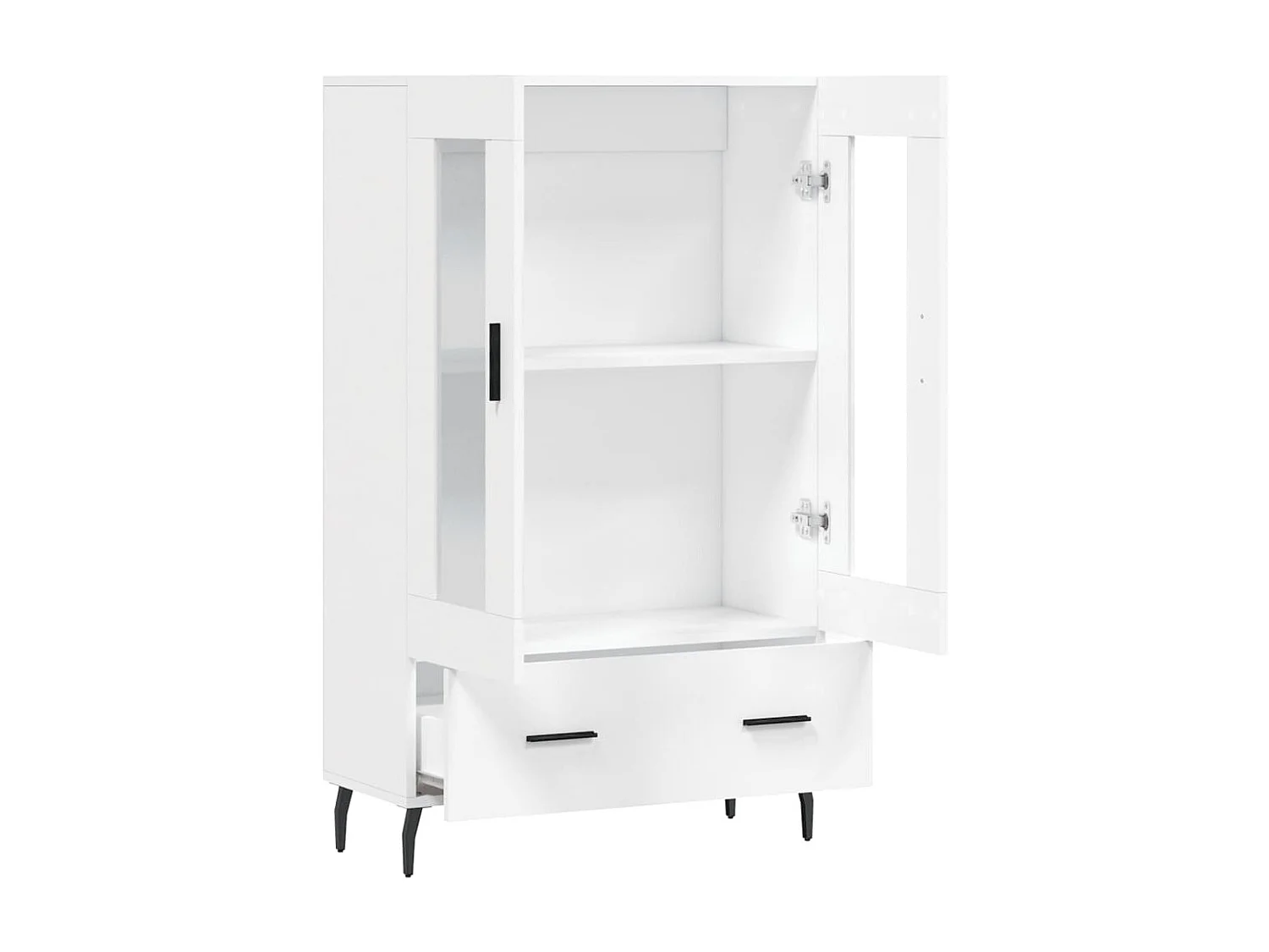 Buffet haut blanc 69,5x31x115 cm bois d'ingénierie QWE26648