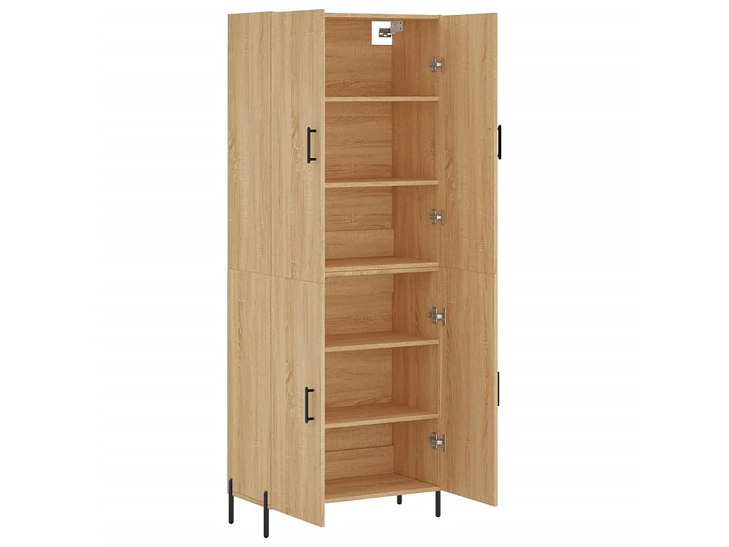Buffet haut Chêne sonoma 69,5x34x180 cm Bois d'ingénierie QWE63237