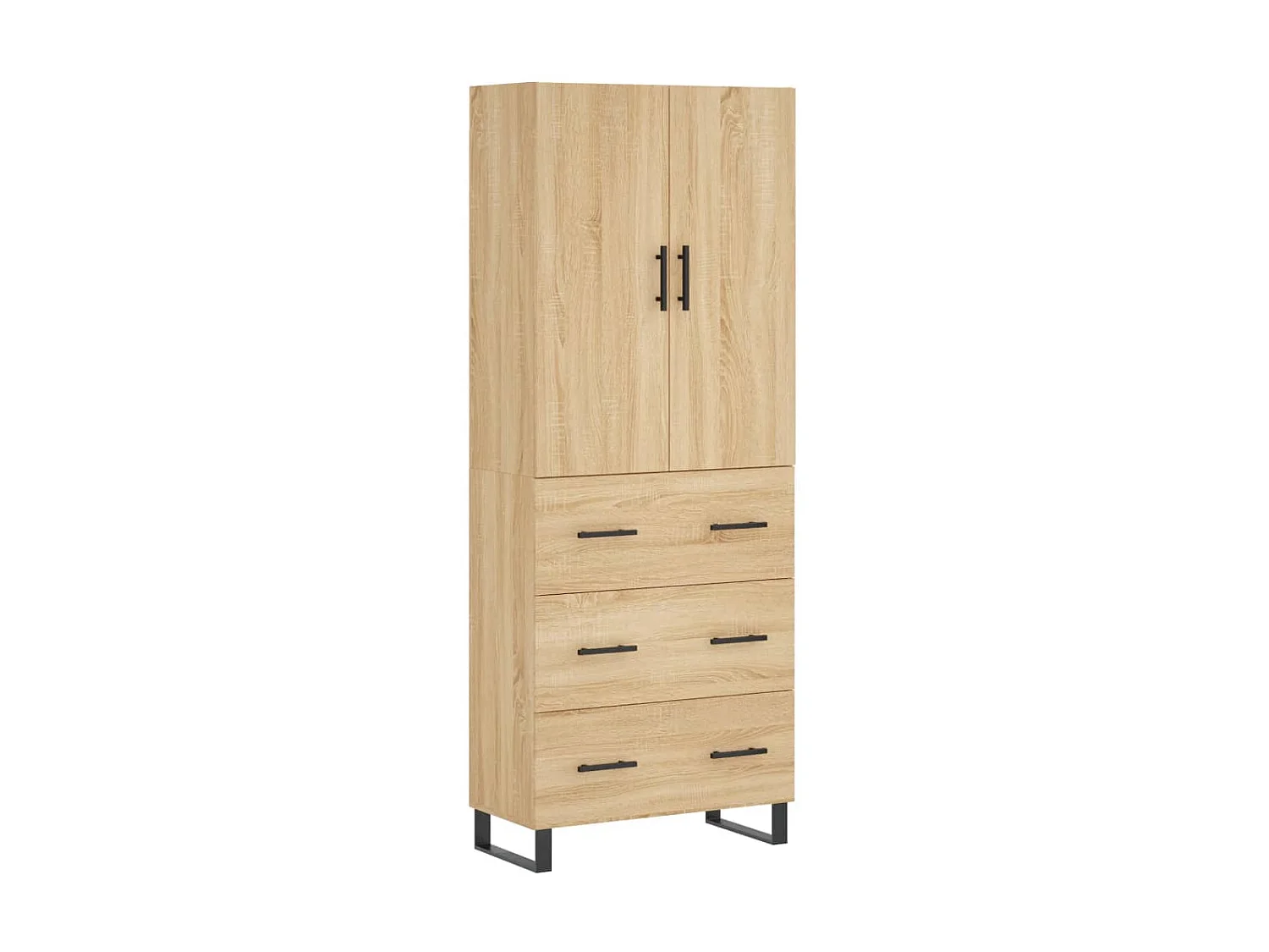 Buffet haut Chêne sonoma 69,5x34x180 cm Bois d'ingénierie QWE25455