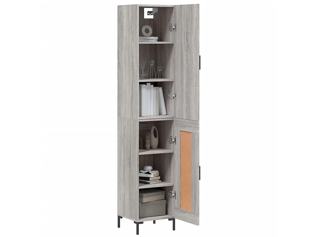 Buffet haut Sonoma gris 34,5x34x180 cm Bois d'ingénierie QWE89117