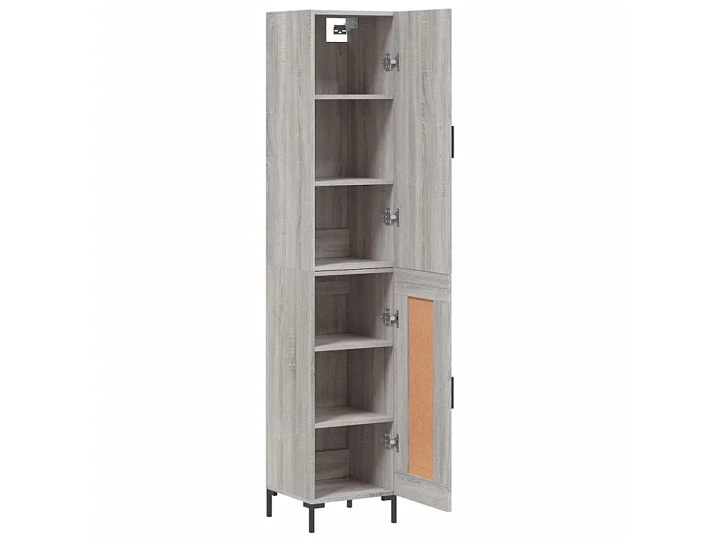 Buffet haut Sonoma gris 34,5x34x180 cm Bois d'ingénierie QWE89117
