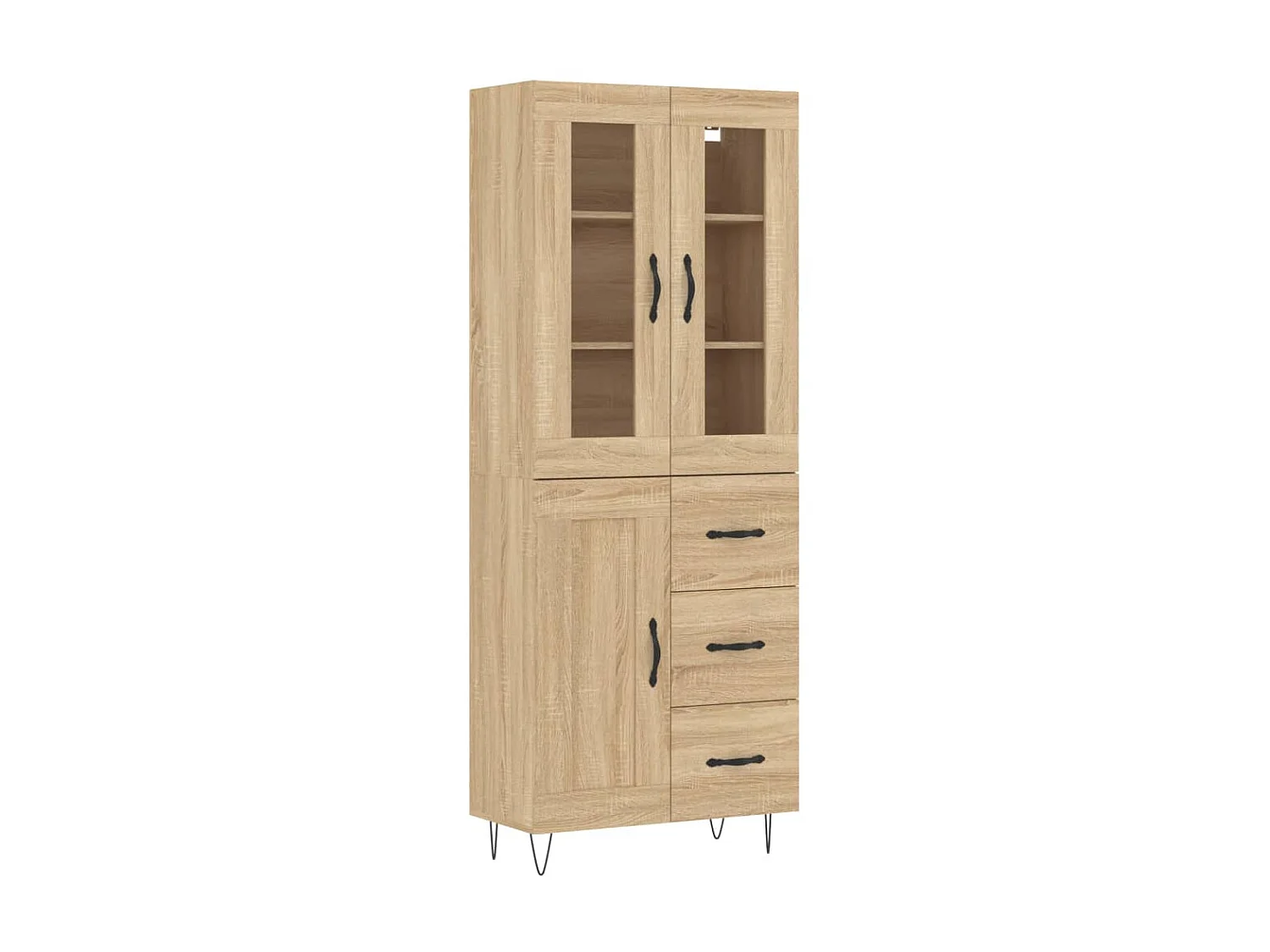 Buffet haut Chêne sonoma 69,5x34x180 cm Bois d'ingénierie WOS3551