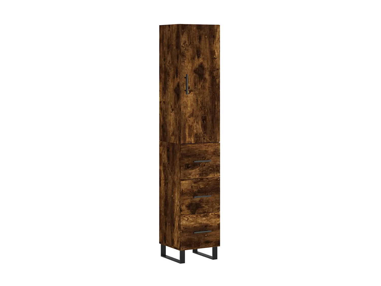 Buffet haut Chêne fumé 34,5x34x180 cm Bois d'ingénierie QWE49931