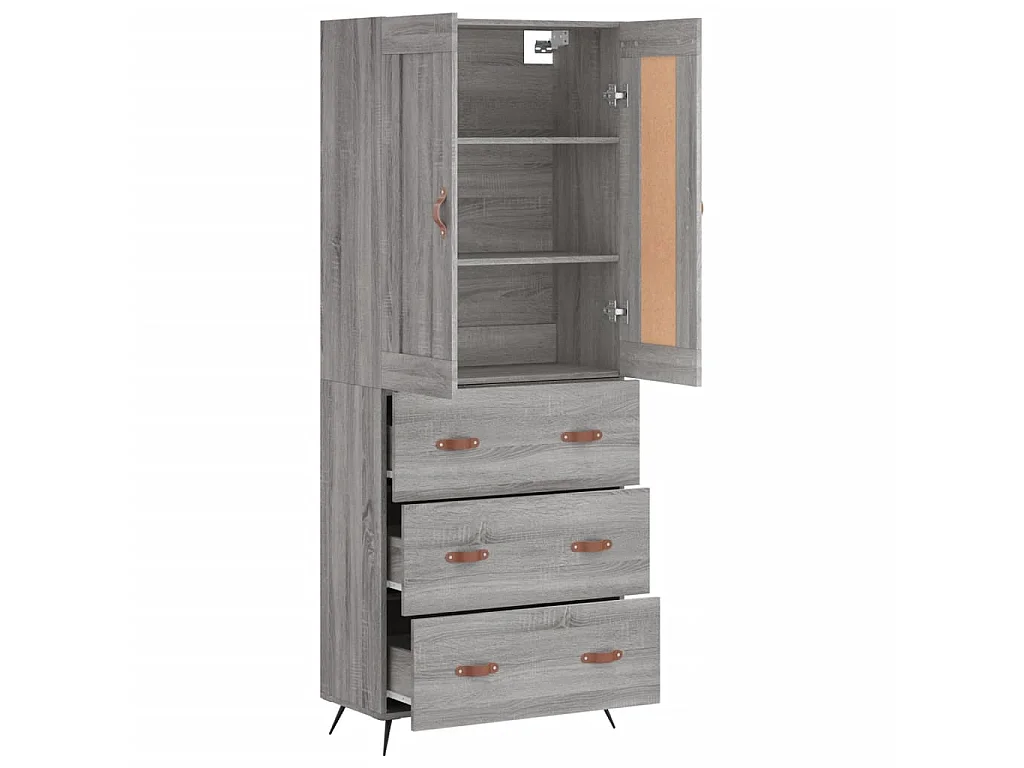 Aparador alto 69,5x34x180 cm derivados de madeira sonoma cinza PT318913