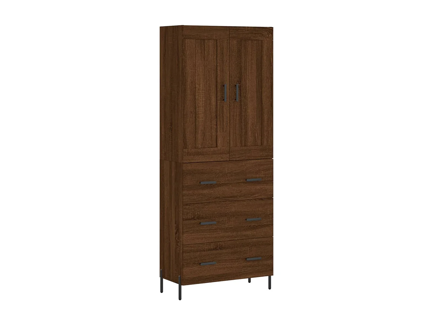 Buffet haut Chêne marron 69,5x34x180 cm Bois d'ingénierie QWE72435