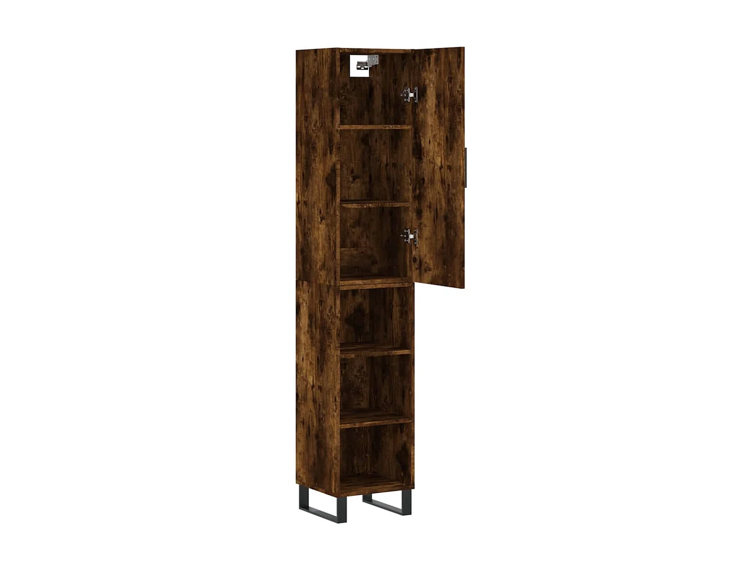 Buffet haut Chêne fumé 34,5x34x180 cm Bois d'ingénierie QWE50620