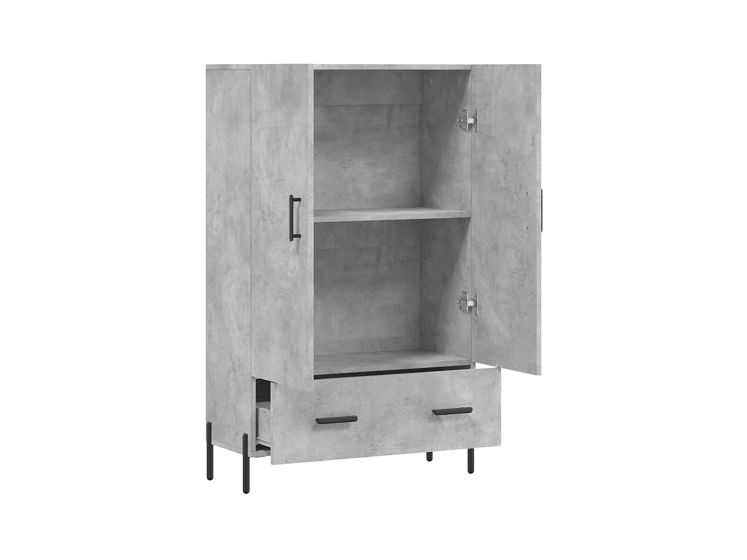 Aparador alto 69,5x31x115 cm derivados de madeira cinza-cimento PT884808