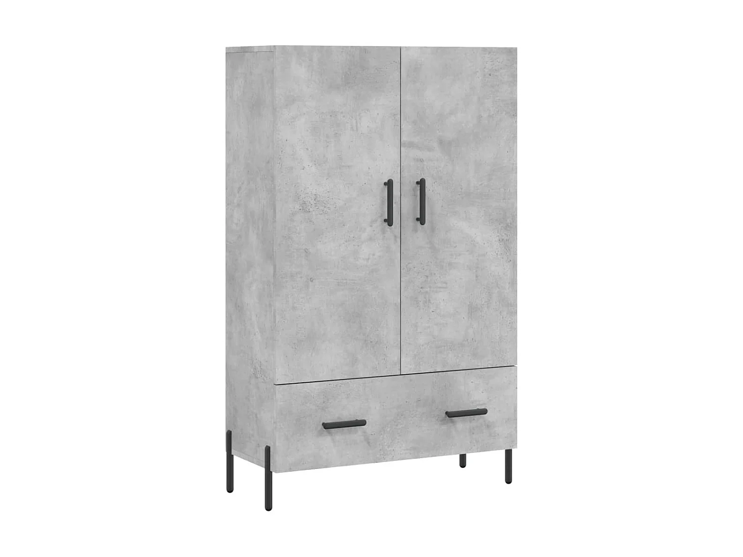 Buffet haut gris béton 69,5x31x115 cm bois d'ingénierie QWE21666