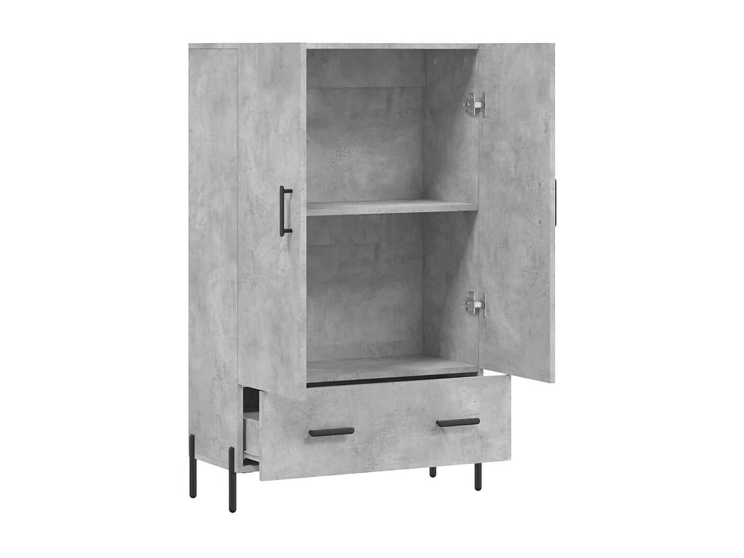 Buffet haut gris béton 69,5x31x115 cm bois d'ingénierie QWE21666