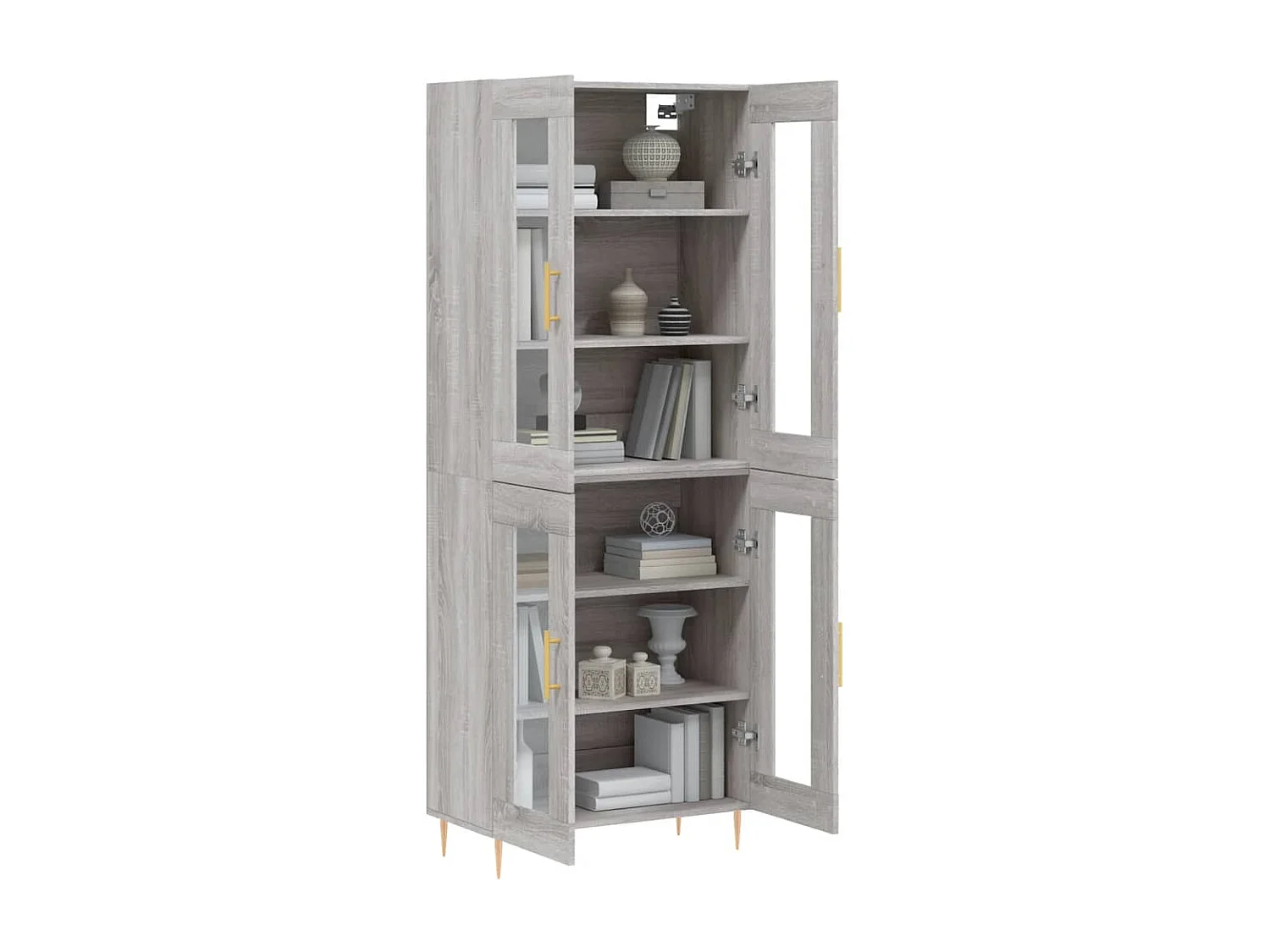 Buffet haut Sonoma gris 69,5x34x180 cm Bois d'ingénierie QWE12218