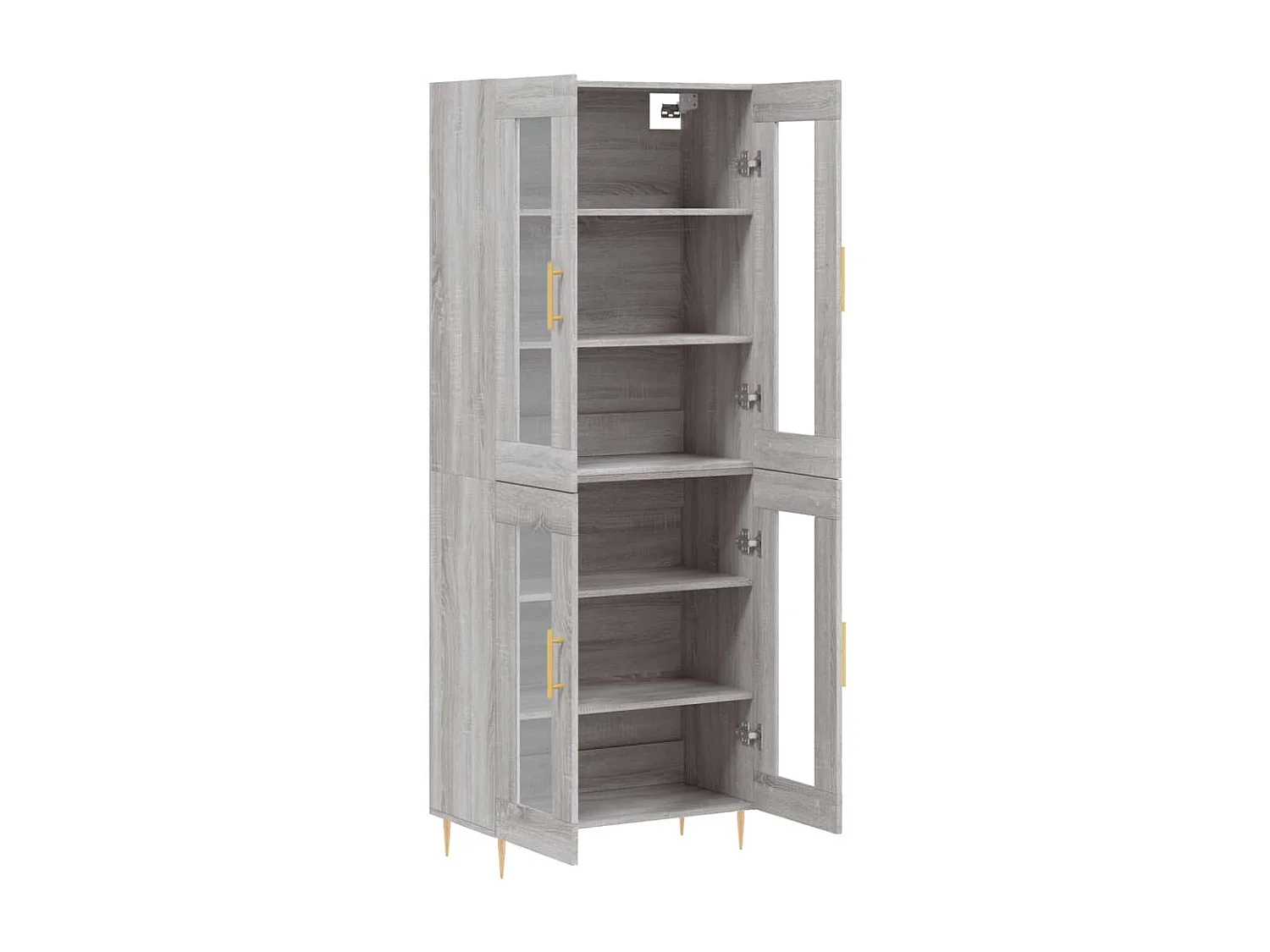 Buffet haut Sonoma gris 69,5x34x180 cm Bois d'ingénierie QWE12218