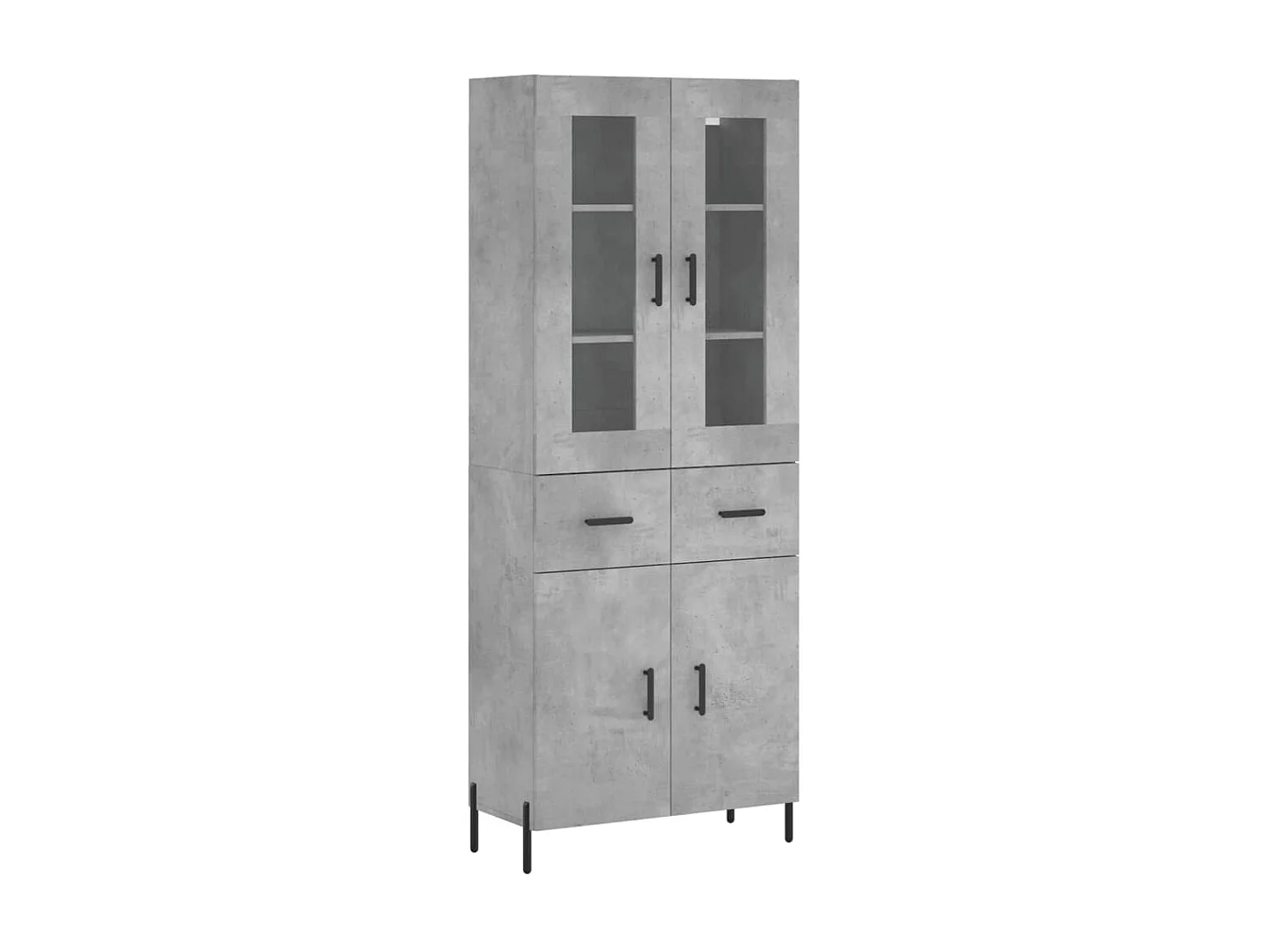Highboard,Kommode Betongrau 69,5x34x180 cm Holzwerkstoff -gkd262097