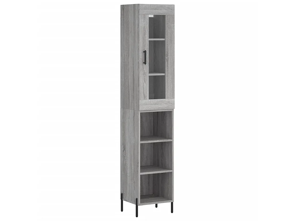 Buffet haut Sonoma gris 34,5x34x180 cm Bois d'ingénierie QWE69134