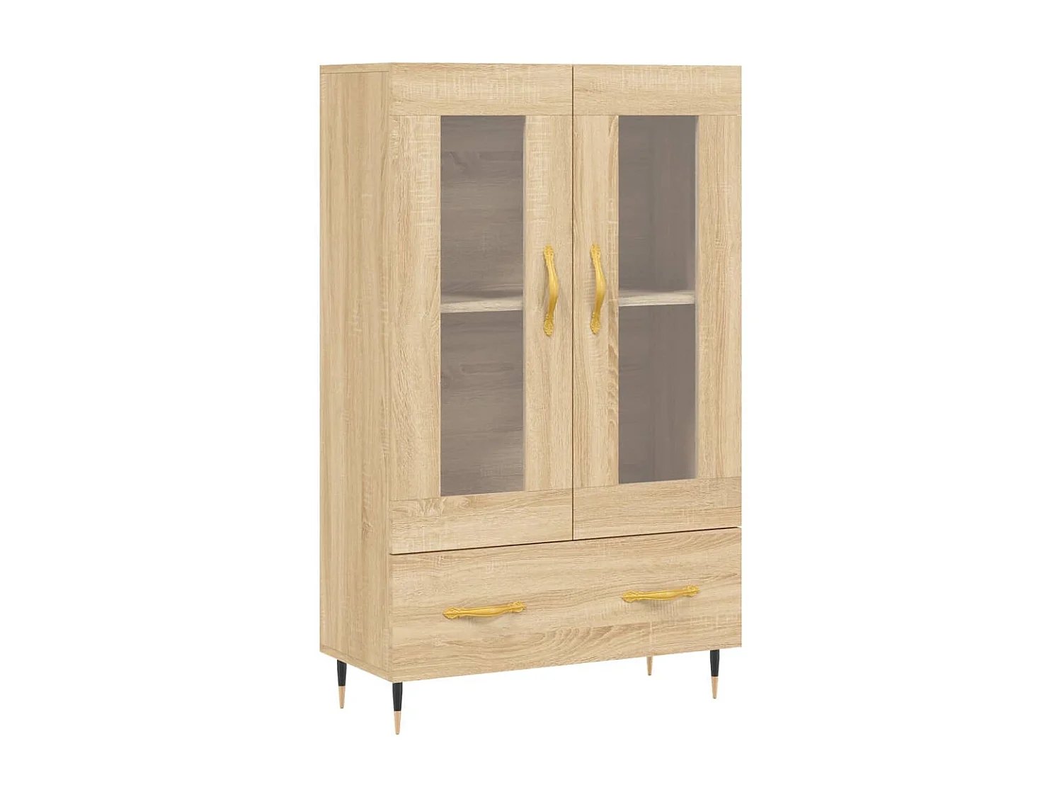 Buffet haut chêne sonoma 69,5x31x115 cm bois d'ingénierie QWE86610
