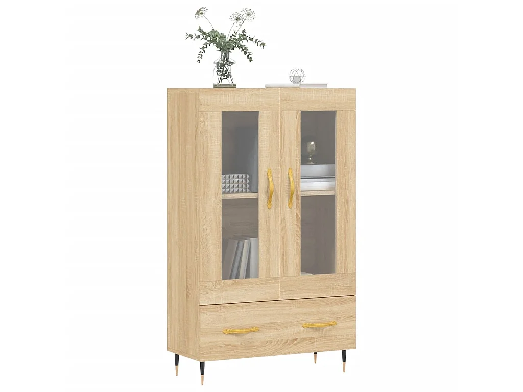 Buffet haut chêne sonoma 69,5x31x115 cm bois d'ingénierie QWE86610
