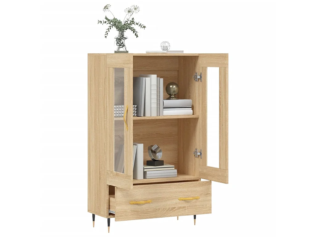 Hoge kast 69,5x31x115 cm bewerkt hout sonoma eikenkleurig NL78939