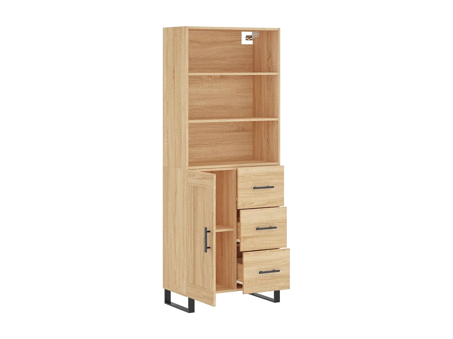 Buffet haut Chêne sonoma 69,5x34x180 cm Bois d'ingénierie QWE86488