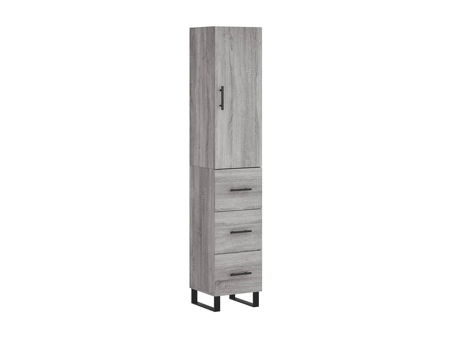Highboard,Kommode Grau Sonoma 34,5x34x180 cm Holzwerkstoff -gkd788208