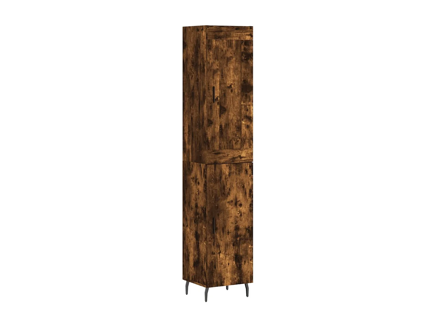 Hoge kast 34,5x34x180 cm bewerkt hout gerookt eikenkleurig NL28228