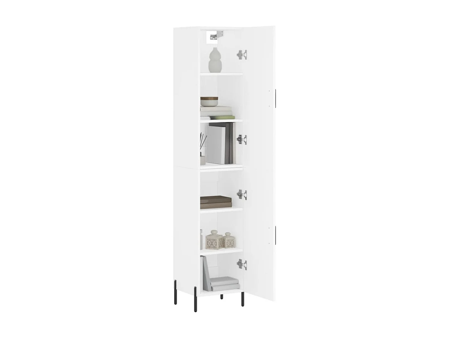 Buffet haut Blanc 34,5x34x180 cm Bois d'ingénierie QWE40357