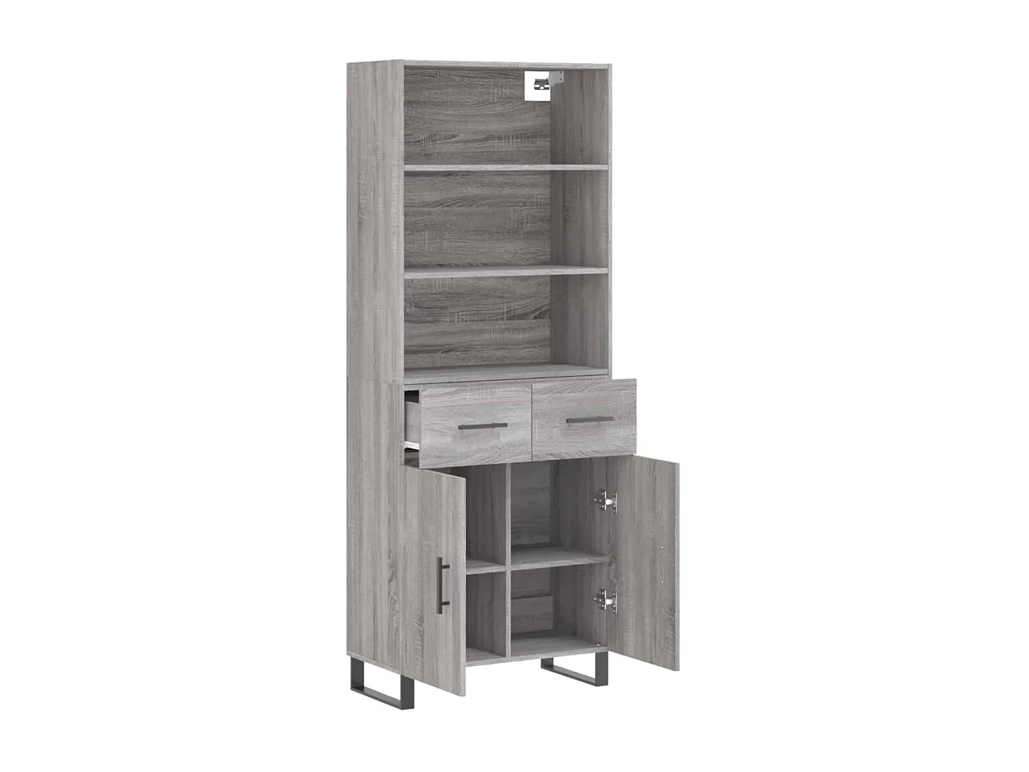 Highboard,Kommode Grau Sonoma 69,5x34x180 cm Holzwerkstoff -gkd575093