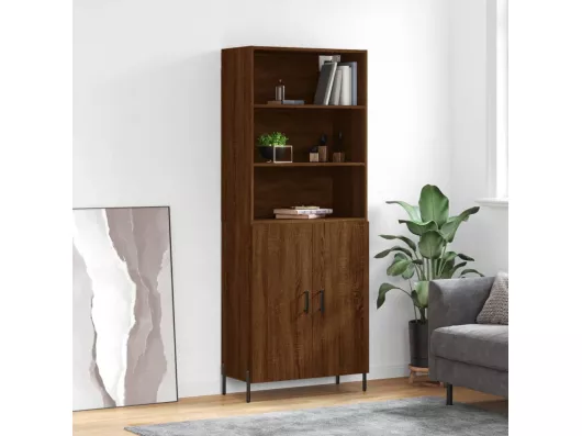 Kauf Unique Highboard,Kommode Braun Eichen-Optik 69,5x34x180 cm Holzwerkstoff -gkd376752