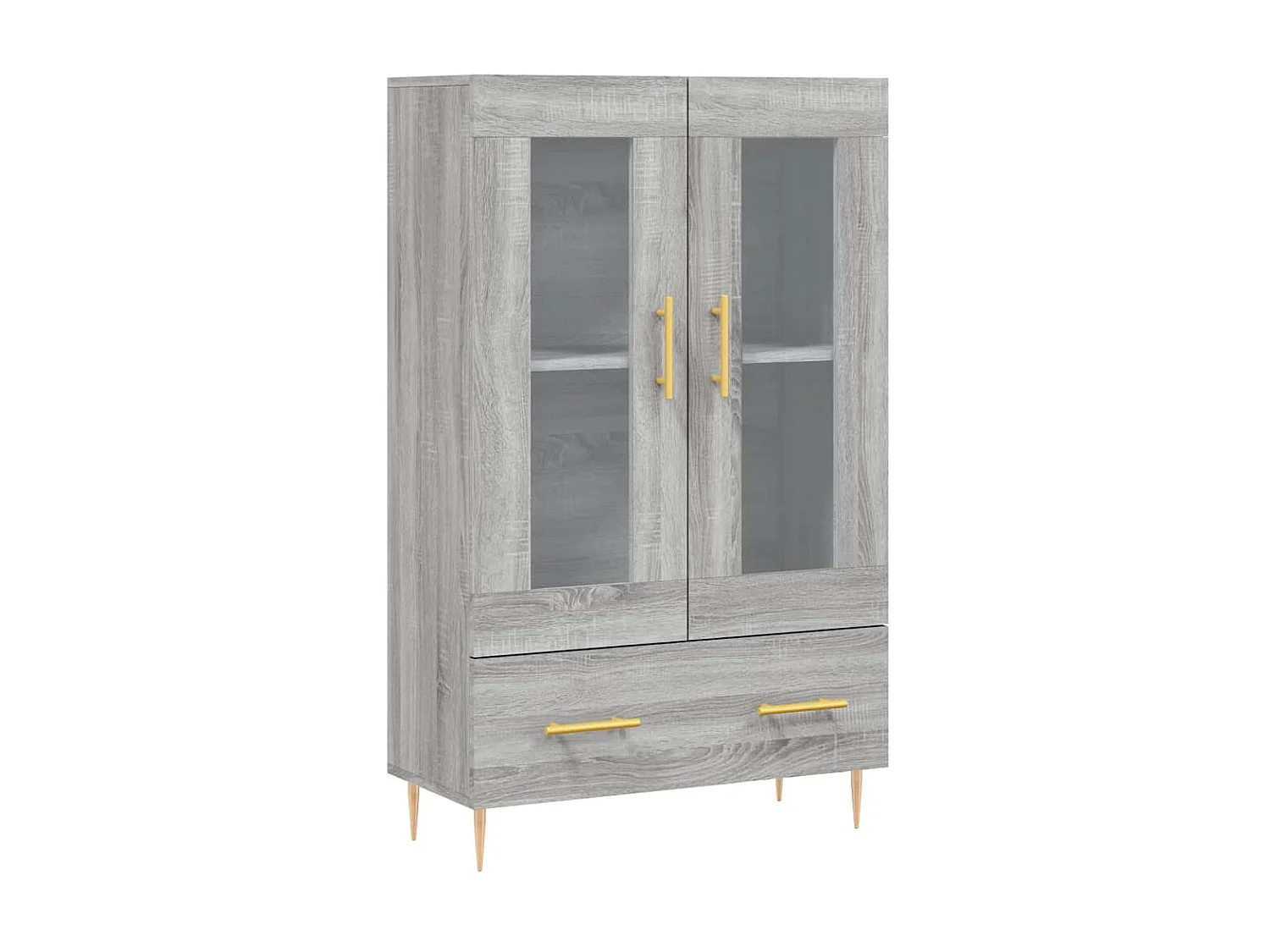 Buffet haut sonoma gris 69,5x31x115 cm bois d'ingénierie QWE12237